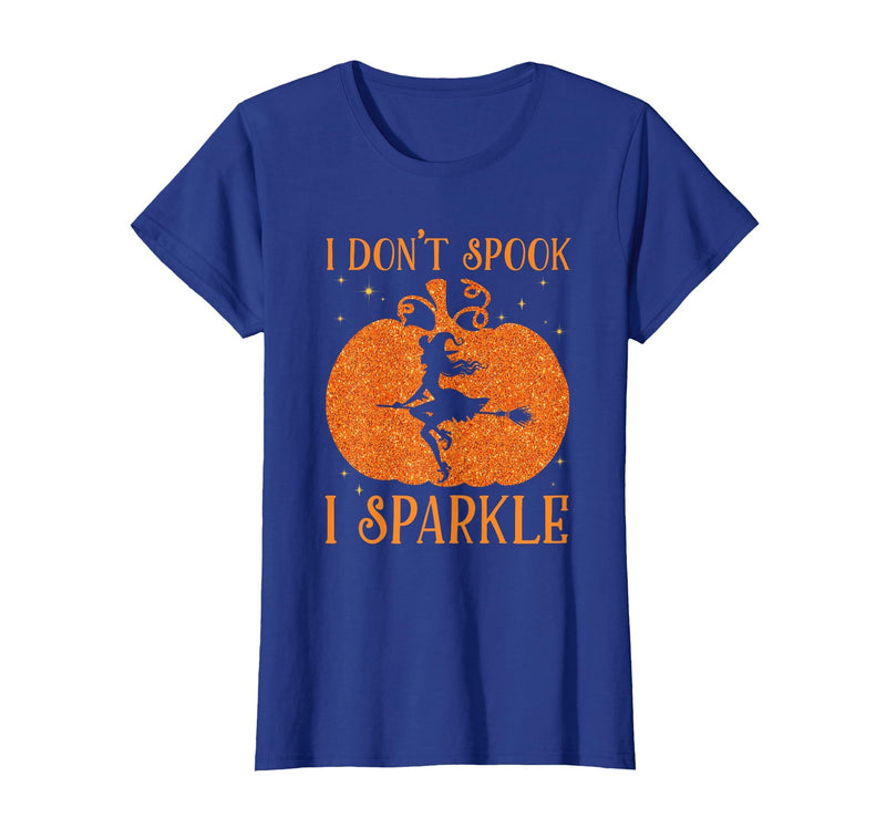 PDUS32 I Don't Spook I Sparkle Funny Halloween I Don't Spook I Sparkle Funny Halloween Girl Witch Pumpkin T-Shirt - Royal