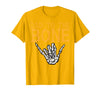 Mens Halloween Shirts For Dad Daddy Papa Men Halloween Dad to The Bone Skeleton Hand Fun Papa Costume Men T-Shirt - Golden