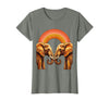Mademark Be Kind Elephant Gentle Touch Illustration T-Shirt - Women - Olive Heather