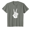 Goodtogotees Skeleton Hand Peace Sign Halloween t-Shirt T-Shirt - Olive Heather