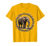 Mademark Be Kind Elephant Nudging Baby Bird Illustration T-Shirt - Golden Yellow