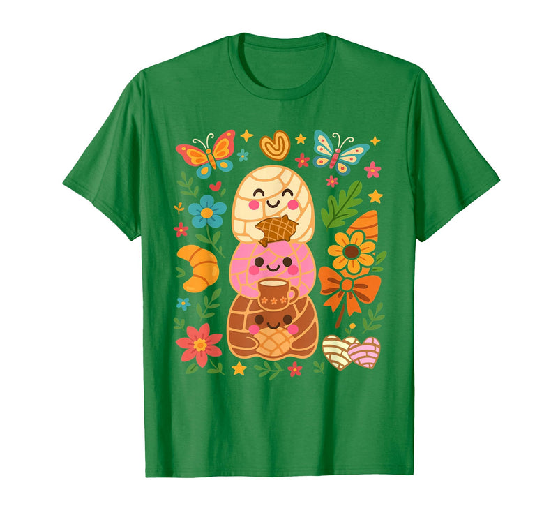 Mexican Spanish Latina Halloween Season Mexican Boo Pan Dulce Spooky Season Halloween Pantasmas T-Shirt - Kelly Green