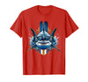 Mademark 6th Grade Shark Swimmer Goggles Illustration T-Shirt - Red