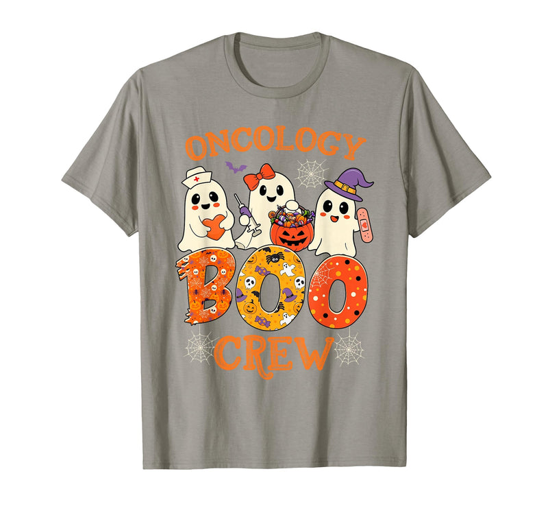Oncology Boo Crew Funny Ghost Halloween Spooky Costume Nurse T-Shirt - Slate Grey