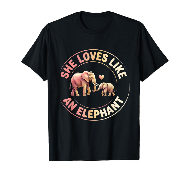 Mademark She Loves Like An Elephant Mother Child Bond T-Shirt - Men - Black