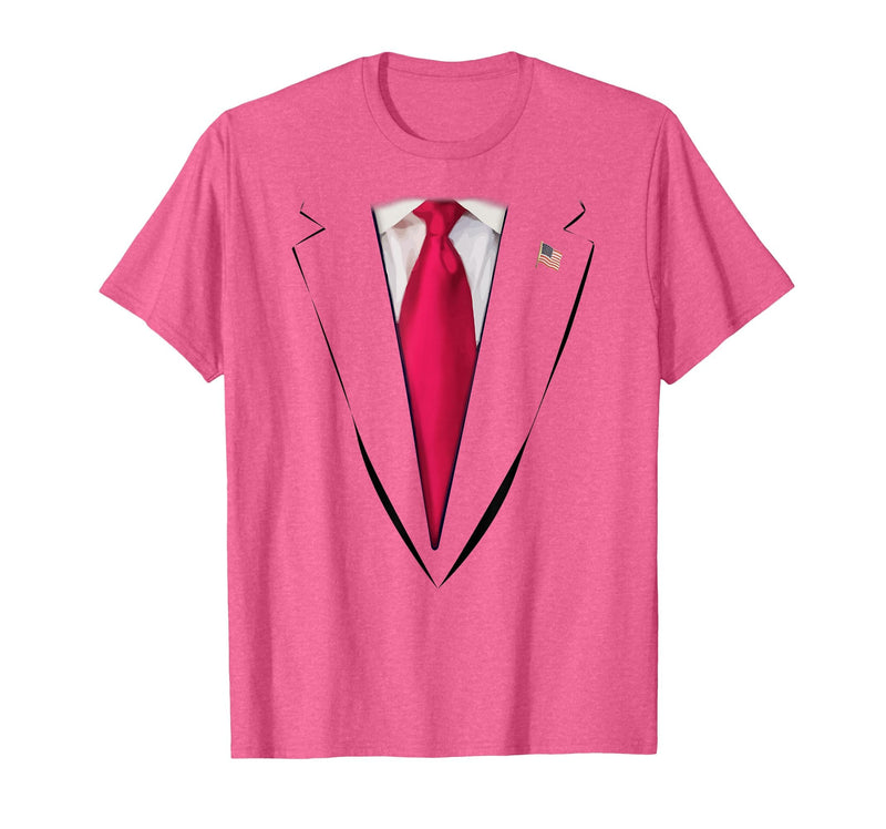USA Trump Suit T-shirt Easy Halloween Costume USA President Trump Suit Easy Halloween Costume T-Shirt - Pink Heather