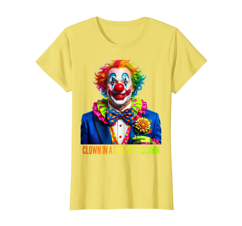 Mademark Clown In A Tux, Still Clown Design T-Shirt - Lemon Yellow