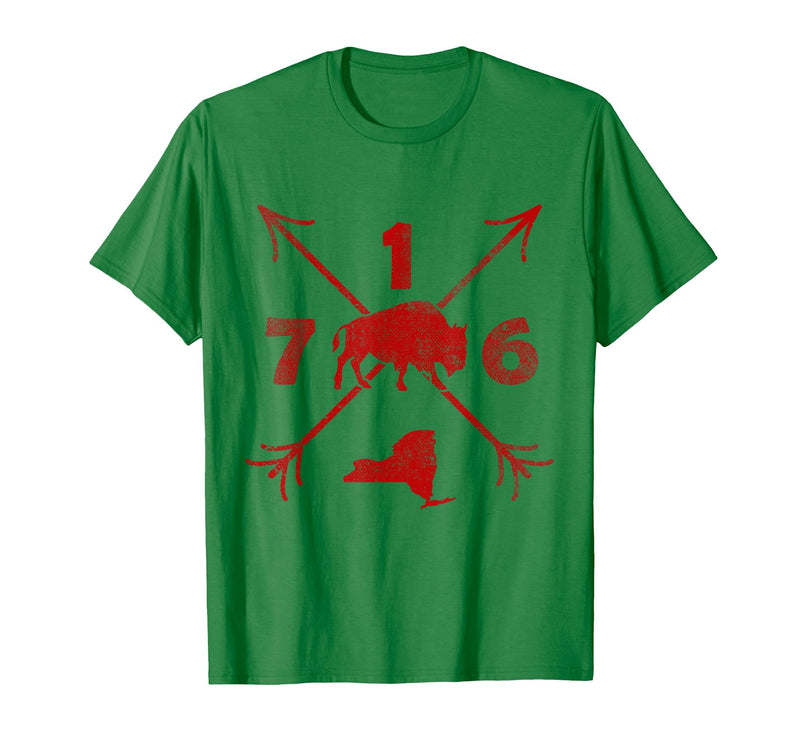 Vacation & Gift Buffalo New York by Addi Buffalo New York NY | Area Code 716 T-Shirt - Kelly Green