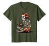halloween skeleton shirts for teen boys men kids Halloween Skeleton Gamer Video Gaming Funny Gaming Skeleton T-Shirt - Olive