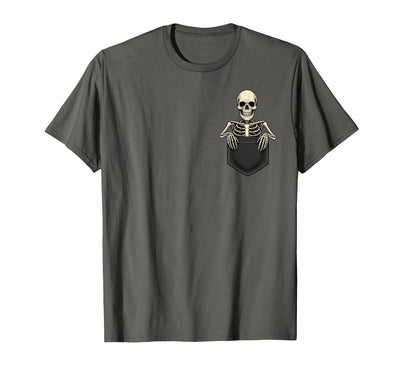 Funny Pocket Skeleton Halloween T Shirt For Men Funny Skeleton in The Pocket Halloween Kids Teens Adults T-Shirt
