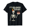 Halloween Shirts For Women Men Kids Boys Girls Its Halloween Yes My Birthday Skeleton Costume Men Women Kid T-Shirt - Black