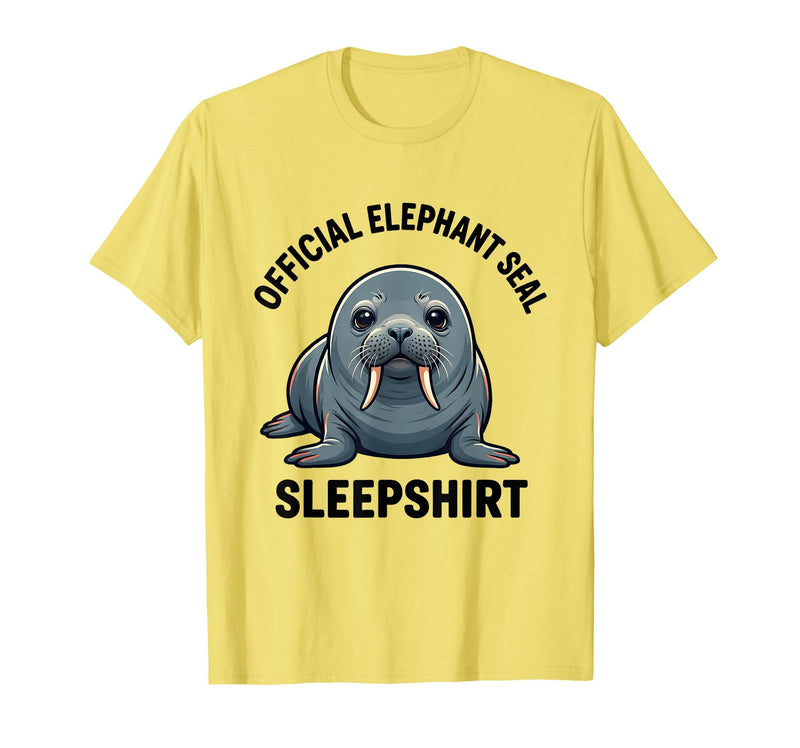 Mademark Official Elephant Seal Sleepshirt Cute Animal Humor T-Shirt - Men - Lemon Yellow