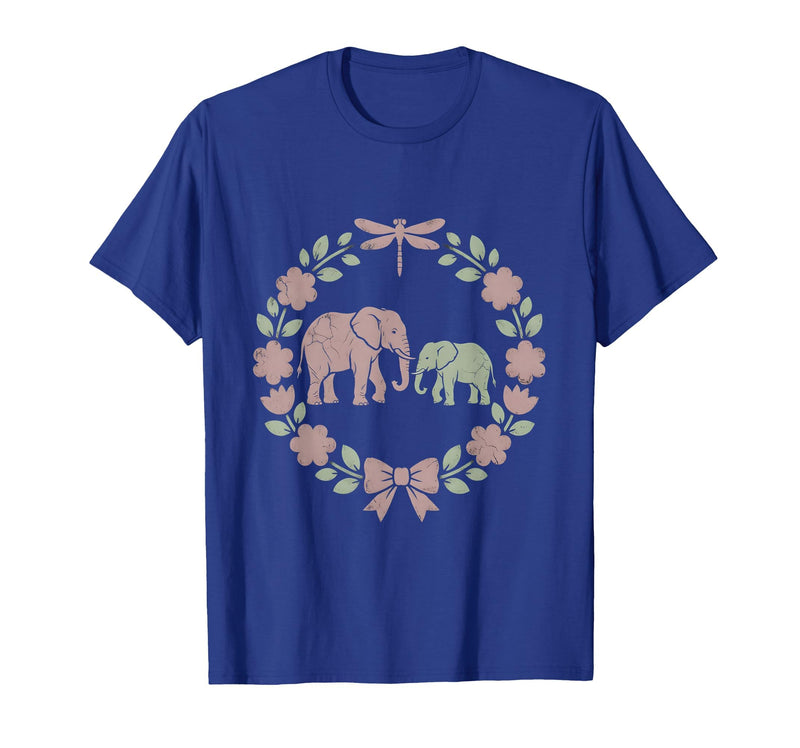 Mademark Elephant Mother and Calf Trunk Touch Mama Gift T-Shirt - Men - Royal Blue