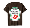 Lustige Essen & Sauce Fasching Kostüm Co. Chilli Sauce Costume Funny Fancy Dress Costumes for Men and Women T-Shirt - Brown