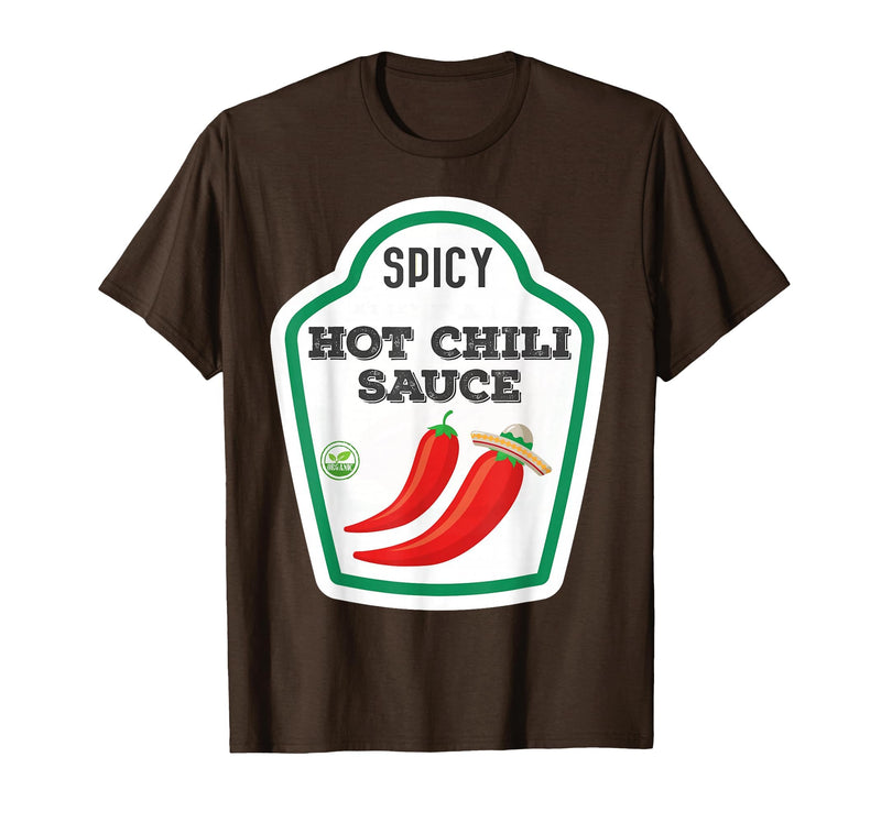 Lustige Essen & Sauce Fasching Kostüm Co. Chilli Sauce Costume Funny Fancy Dress Costumes for Men and Women T-Shirt - Brown