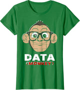 Data Monkey Data Evaluator Code Programmer T-Shirt - Kelly Green
