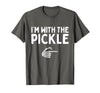 Funny Halloween Costume Holiday Party Gift I'm with The Pickle Funny Halloween Costume Matching Couples T-Shirt - Asphalt