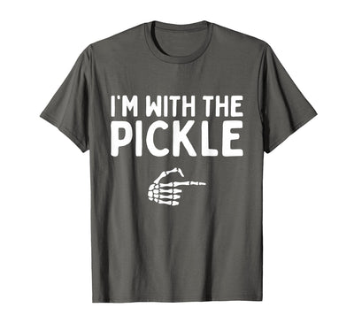 Funny Halloween Costume Holiday Party Gift I'm with The Pickle Funny Halloween Costume Matching Couples T-Shirt