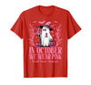 Arich.Tee's Breast Cancer Awareness Ghost in October We Wear Pink Breast Cancer Witch Ghost Halloween T-Shirt - Red