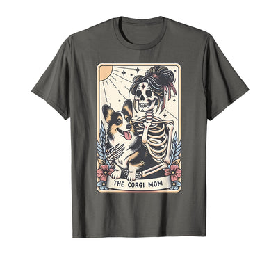 The Corgi Mom Tarot Card Halloween Women Men Kids Vintage The Corgi Mom Tarot Card Skeleton Spooky Halloween T-Shirt