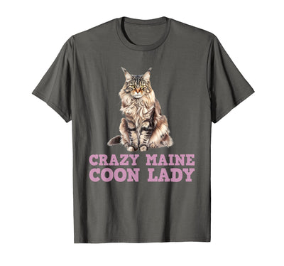 Maine Coon Mom Gifts Main Coon Cats Shirt Women Maine Coon Mama Crazy Maine Coon Lady Funny Women T-Shirt