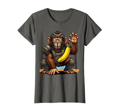 Monkey Catcher Baseball Banana Ball Graphic T-Shirt - Women