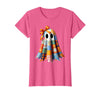 Patchwork Quilt Ghost Halloween Quilter Autumn Tee Patchwork Ghost Quilt Halloween Quilter Fall Autumn Bow Cute T-Shirt -