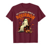 Bourbon Ghost Funny Halloween Drinking Apparel My Favorite Spirit is Bourbon Funny Halloween Ghost T-Shirt - Burgundy