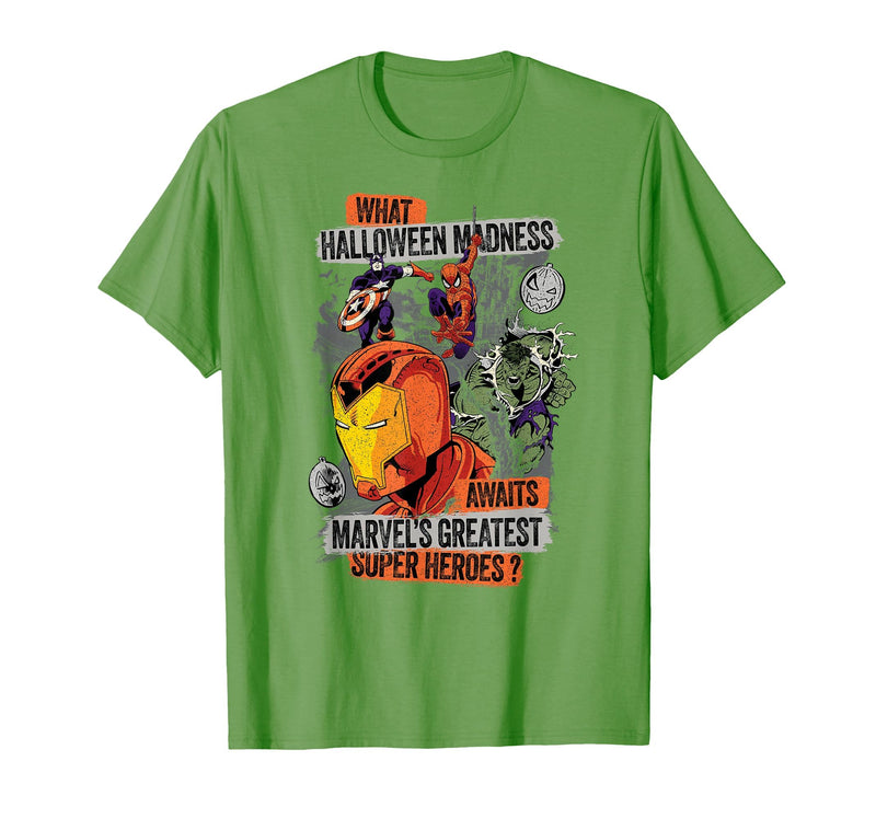 Marvel Halloween Madness Awaits the Greatest Super Heroes T-Shirt - Grass Green