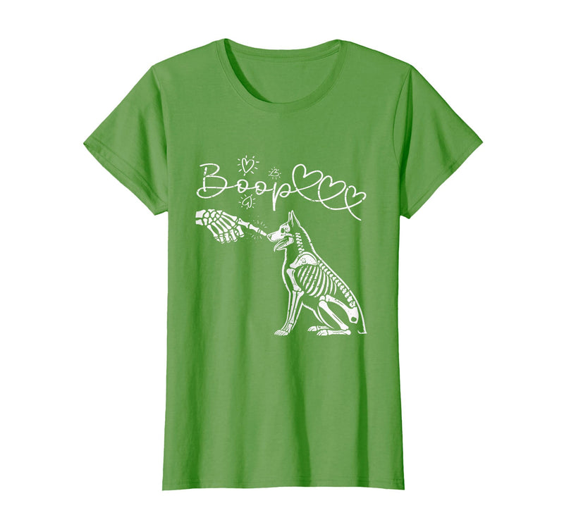 Skeleton Hand Dog Boop - German Shepherd Lovers Skeleton Hand Touch Nose German Shepherds Boop Dog Halloween T-Shirt - Grass
