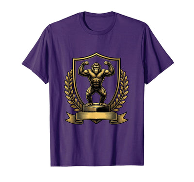 Monkey Flexing Muscles on Gym Podium T-Shirt - Men