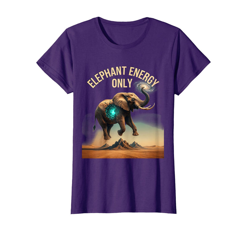 Mademark Elephant Energy Only Bold Graphic Design T-Shirt - Women - Purple