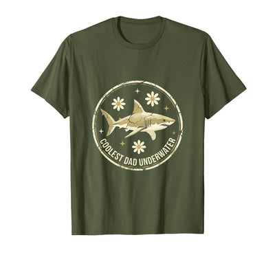 Coolest Dad Underwater Daddy Shark Design T-Shirt