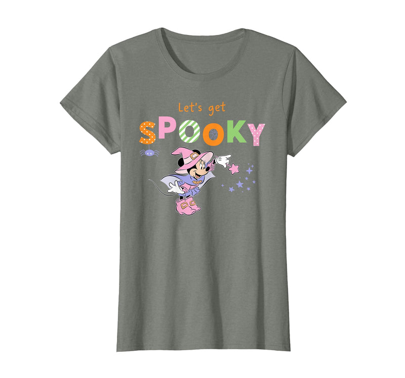 Disney Minnie Mouse Let's Get Spooky Cute Halloween Witch T-Shirt - Olive Heather