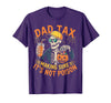 Dad Tax Halloween Pumpkin Candy Art Dad Tax Halloween Pumpkin Candy Funny Skull Men Dad Joke T-Shirt - Purple