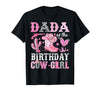 Pink Western Cowgirl Bday Party Family Matching Dada of The Birthday Cow-Girl Rodeo Cowgirl Bday T-Shirt - Black