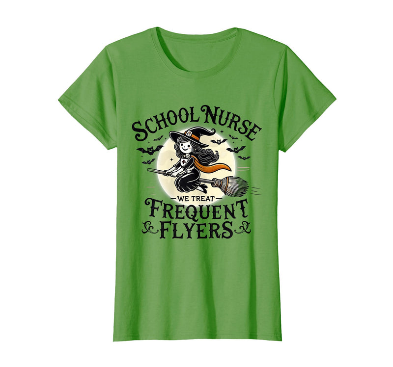 Spooky Halloween Costume School Teacher Student School Nurse Treat Frequent Flyer Witch Funny Halloween 2024 T-Shirt - Grass