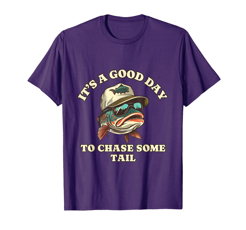 Funny Outdoor Anglers & Fisherman Designs Catch Fish and Laugh Hard with This Fishing Pun T-Shirt - Purple