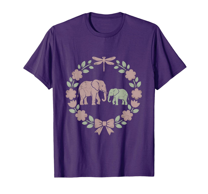 Mademark Elephant Mother and Calf Trunk Touch Mama Gift T-Shirt - Men - Purple