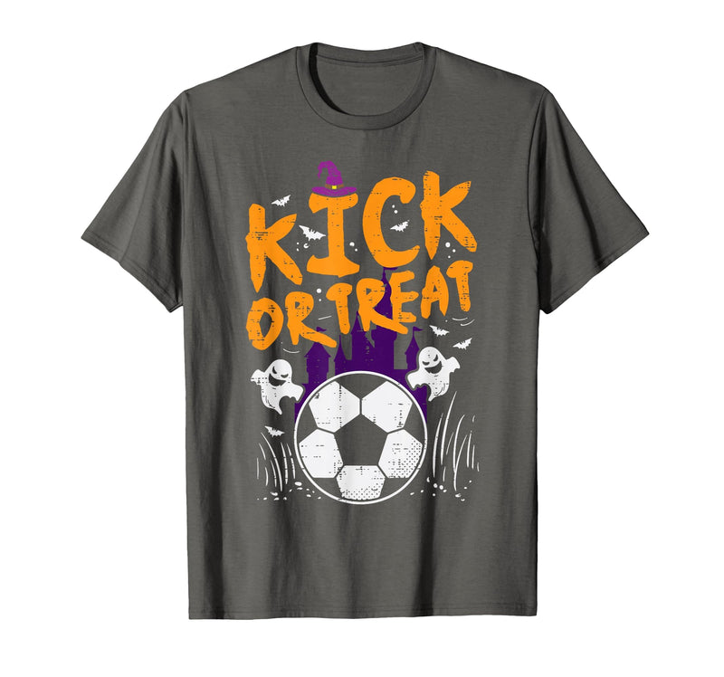 Halloween Shirts For Women Men Kids Boys Girls Halloween Soccer Kick Or Treat Football Costume Boys Kid Men T-Shirt -