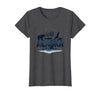 Mademark Wild Alaska Adventure: Bear, Fish, Eagle Mountain Scene T-Shirt - Dark Heather Grey