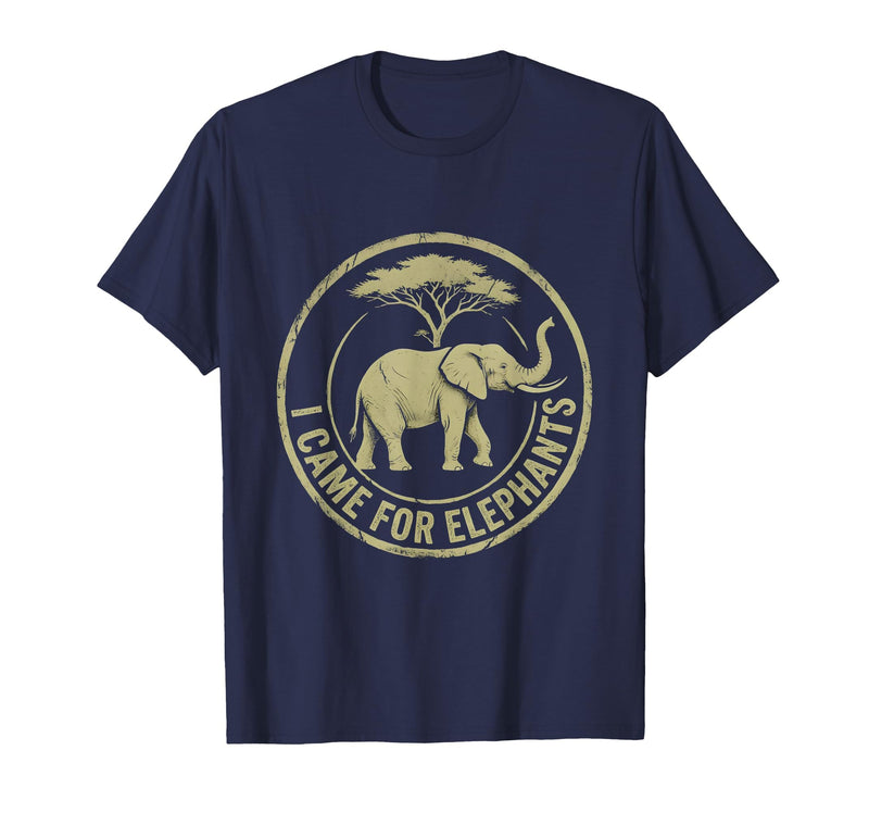 Mademark I Came For Elephants Safari Women Design T-Shirt - Men - Navy Blue