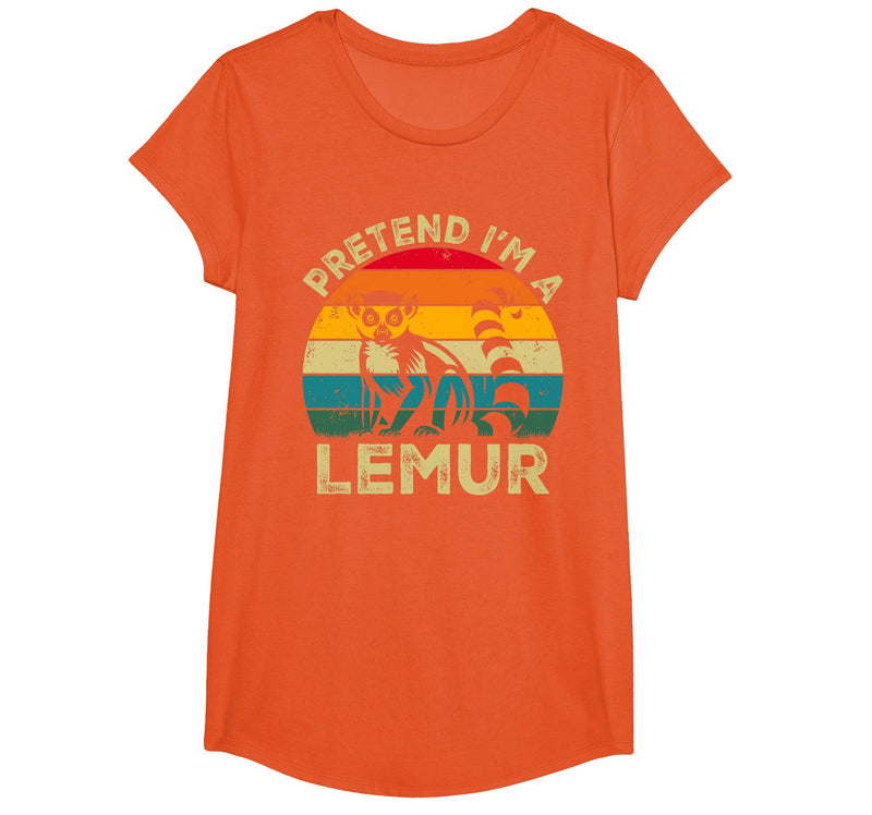 Funny Costume Party Halloween Tees by T&T Pretend I'm A Lemur Lazy Halloween Costume T-Shirt - Orange