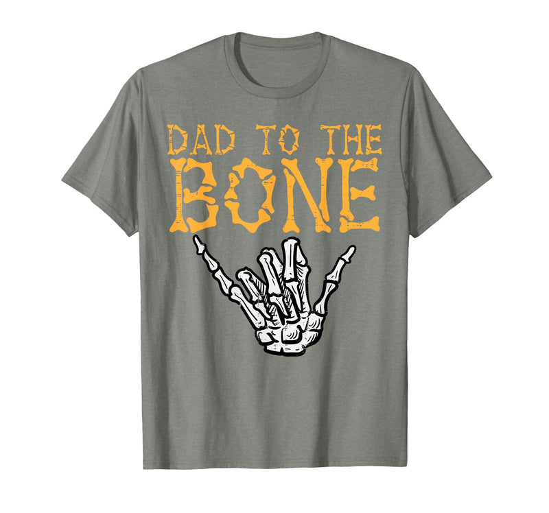 Mens Halloween Shirts For Dad Daddy Papa Men Halloween Dad to The Bone Skeleton Hand Fun Papa Costume Men T-Shirt - Olive