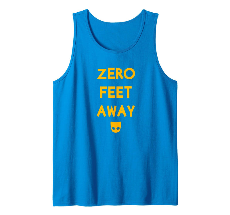 IfYouKnowYouKnow Zero 0 Feet Away Funny Gay Cruising Tank Top - Sapphire Blue