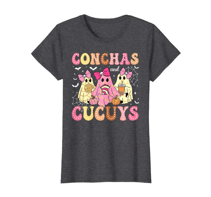 Funny Conchas and Cucuys Mexican Tees Halloween Cute Conchas and Cucuys Ghost Funny Halloween Mexican Ghost T-Shirt - Dark