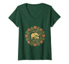 Mademark Women's Mother Elephant Nudging Newborn Calf Maternity V-Neck T-Shirt - Women - Dark Green