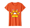 Scary Halloween Tees For Adults and Kids Halloween Candy Corn Paw Print T-Shirt for Animal Lovers T-Shirt - Orange