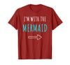 Mermaid Shirt Funny Easy Halloween Shirt Funny Mermaid Halloween Parents or Couples Costume T-Shirt - Cranberry Red