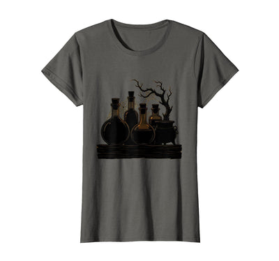 Mademark Vintage Halloween Potion Bottles Dusty Shelf T-Shirt